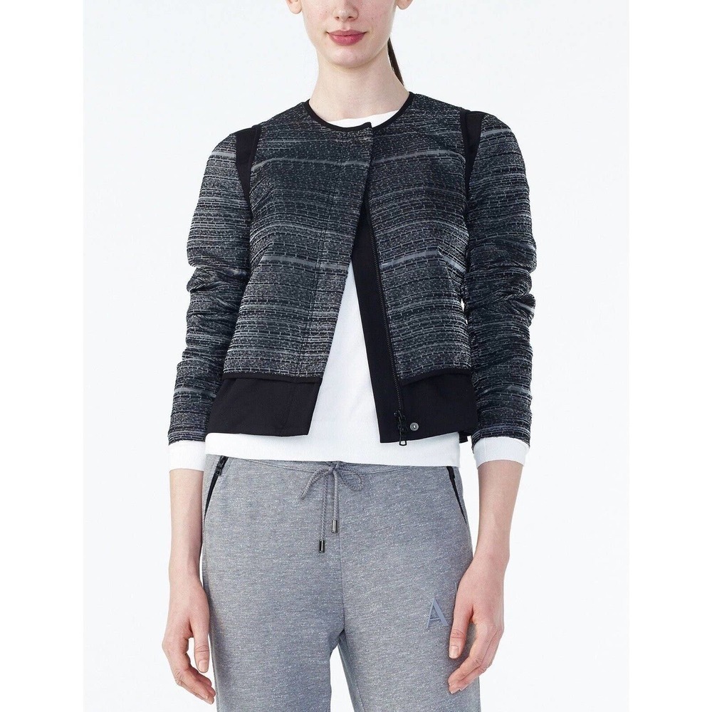Armani Exchange | Women's Gray Long Sleeve Layered Jacquard Blazer Size 8